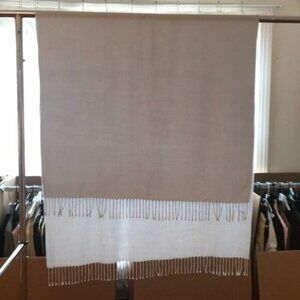 💙✨ Light Blue Fringe-Edge Woven Pashmina Wrap ✨💙